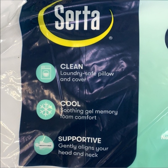 2 Pack Serta Cooling Gel Memory Foam Pillows - Picture 7 of 9